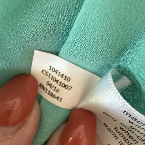 LANE BRYANT Green Chiffon Layered Tank Top BRAIDED Spaghetti Straps Size 16 - Picture 5 of 12
