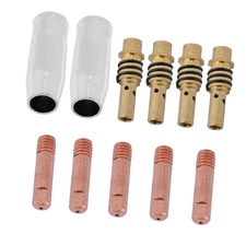 11pcs Nozzles Contact Tips Holders MIG Welder Consumable For 15AK Torch
