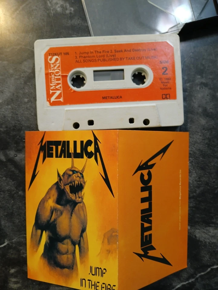 METALLICA Cassette Tape JUMP IN THE FIRE 1983 UK Music For Nations Rare Foto 3 de 4