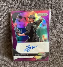 2020 Panini Prizm - Rookie Autographs Logan Webb #RA-LW Purple Prizm /50 (AU,...