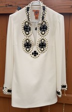 Tory Burch Helene Tunic Dress Ivory Beaded Embellished NWT Sz 8