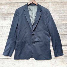 Theory Blazer Men s Size 42 Navy Blue Kris Two Button Jacket Cotton Blend