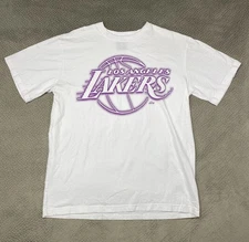 UNK Blue Label Los Angeles Lakers Short Sleeve T Shirt Size Large White Purple