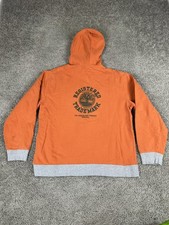 Timberland Weathergear Hoodie Mens Small Orange Full Zip Sweatshirt Tree Logo
