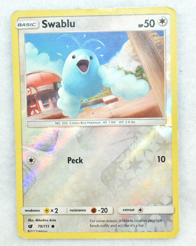 Pokémon Card Swablu Common SM Crimson Invasion Reverse Holo 79/111
