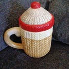 Vintage 1970s Monkey Face Ceramic Mug w/ Lid, Japan No. 3206, 8 fl oz — photo 3