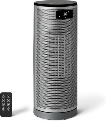 Elektrischer Keramik Heizlüfter, 70° Oszillation 1800W, 16 Zoll Grau Fernbedienung.