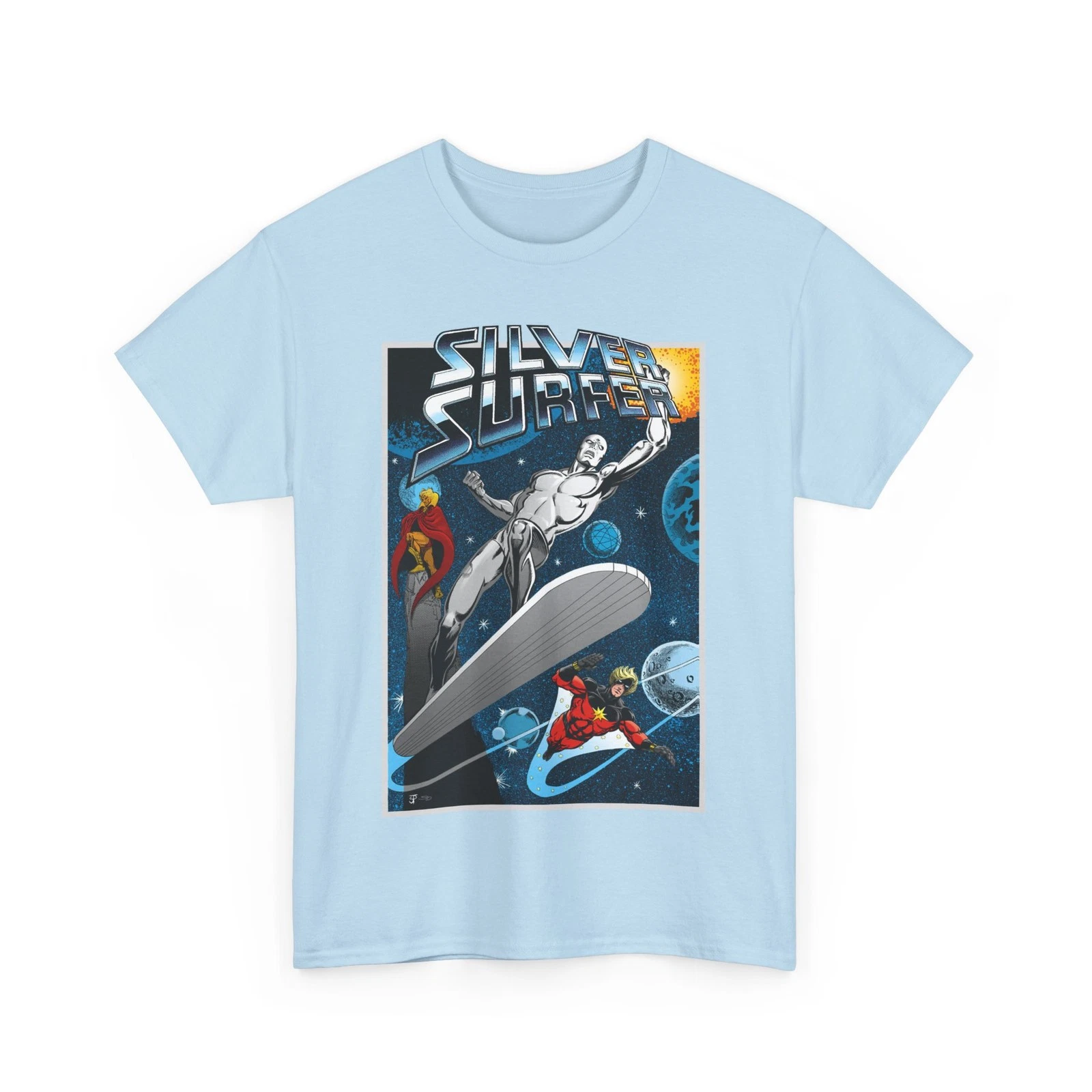 Silver Surfer T-Shirt - Marvel Comics - With Adam Warlock & Captain Marvel