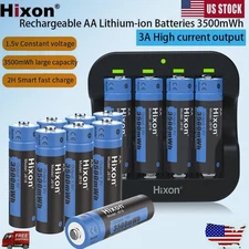3500mWh Hixon 1.5V AA Rechargeable Li-ion Batteries High Quanlity Lithium AA LOT