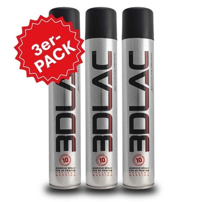 3DLAC Spray 400ml 3er-Pack Sprühkleber Haftspray Druckplatte Druckbett 3D Druck