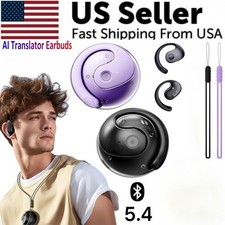 Translator Earbuds 144 Languages Real Time Translation Bluetooth 5.4 Headset US