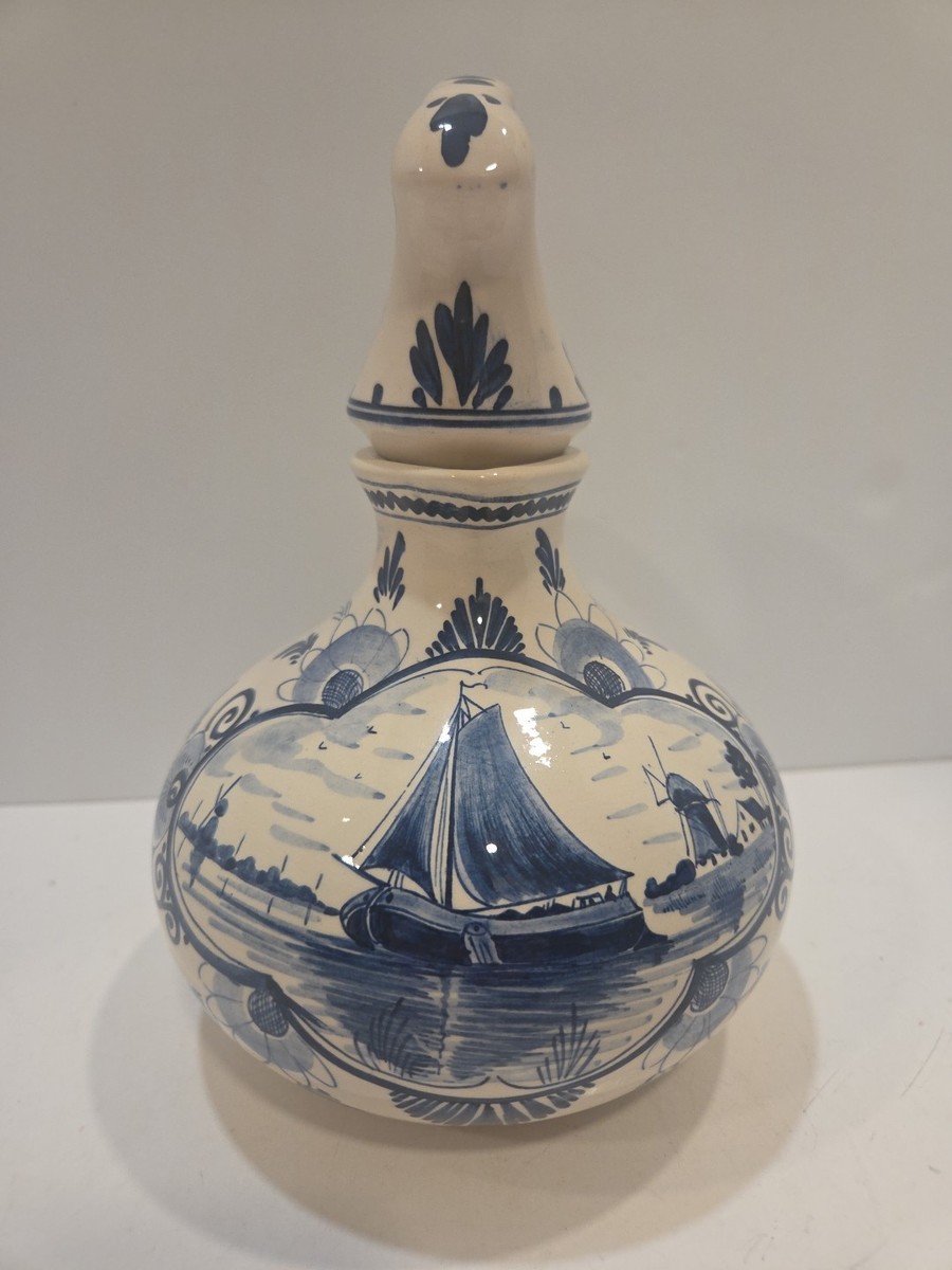 デルフト　酒盃 Erven Lucas Bols Anno 1575 Amsterdam Sailboat Canal Delft Blue