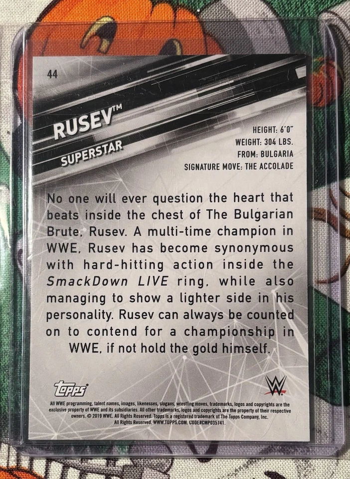 2019 Topps WWE Smackdown Live Rusev 1/1 Red #44 - Image 2 of 2