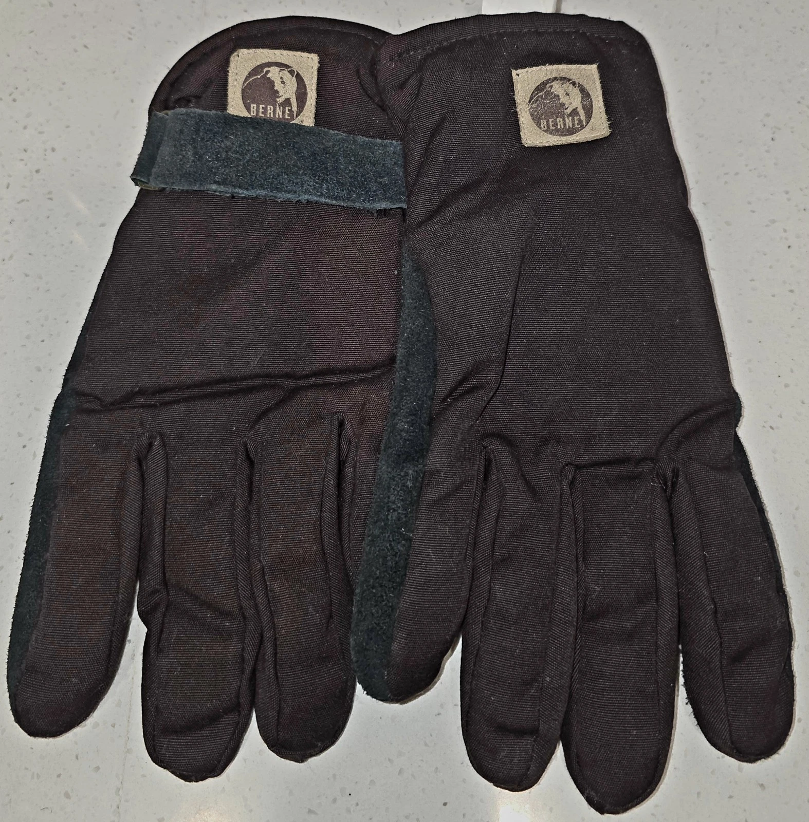 Berne Dark Brown Black Suede Insulated Fleece Work Gloves 3M Thinsulate Sz L/XL