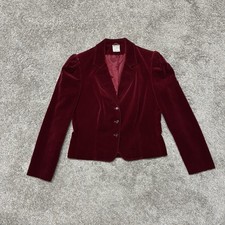 VTG Montgomery Ward Junior s Red Velvet Blazer Size 11 70 s Holiday Equestrian