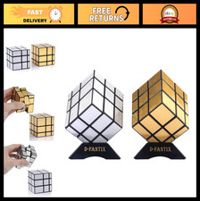 3x3 Mirror Cube Puzzle Set - 2 Pack, Silver & Gold, ABS Plastic, Fun for Kids &