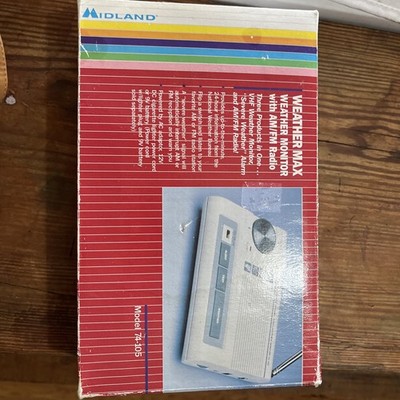 Midland Vintage Weather Max Radio AC Adapter AM/FM Radio Model 74-105 Alarm