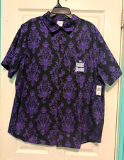 Men’s Walt Disney World Haunted Mansion Button-Up Shirt Short Sleeve XL NWT