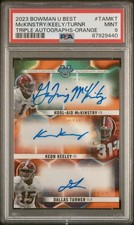 2023 Bowman U Best MCKINSTRY/KEELEY/TURNER Triple Auto Orange Refractor /10 BAMA