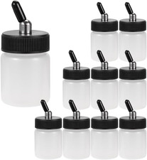 22CC Plastic Airbrush Bottles, 10X Dual Action Air Brush Paint Bottles, Transpar