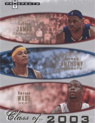2003-04 Fleer Draft Day Trio RC LeBron James Dwyane Wade Carmelo