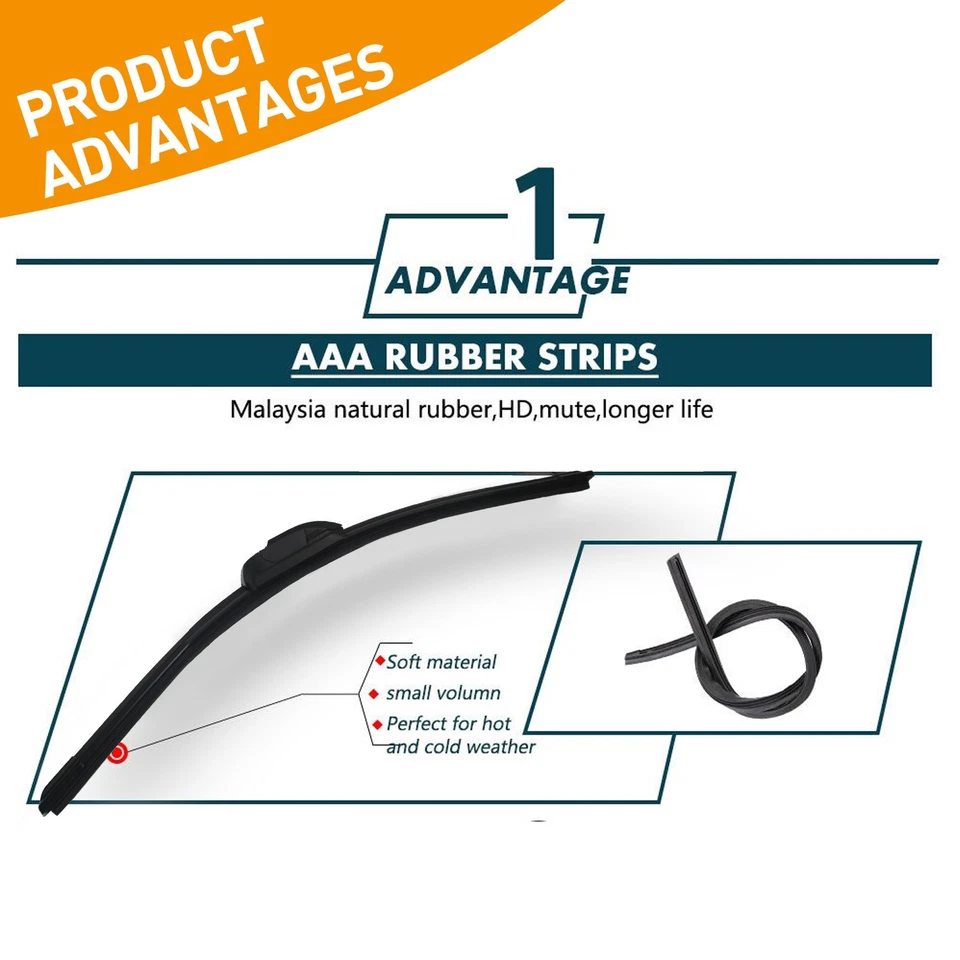 FOR Mercedes-Benz C350e 2016-2018 Windshield Wiper Blade Pair Set of 2*22inch — 第 2/4 张图片