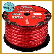 Audiopipe 0 Gauge 50Ft. 15.2 Meters Primary Car Audio Power Wire RED NEW
