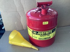JUSTRITE 7150110 USA MADE 5 GALLON STEEL TYPE 1 SAFETY GAS FUEL CAN FUNNEL