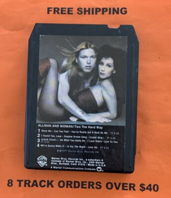 Allman And Woman (Cher) Two The Hard Way 8 track tape Tested/Serviced