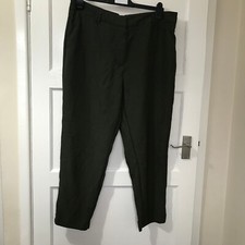 F F Womens Green Polyester Blend Trousers Size 16 L27 in Work Smart