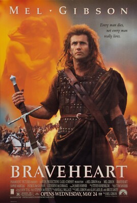 1995 Braveheart Movie Poster 11X17 Mel Gibson William Wallace King Edward  