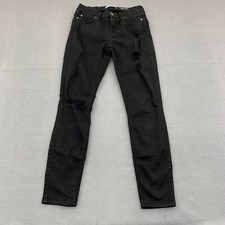 7 For All Mankind Womens The Ankle Skinny Jeans Size 29 Black Distressed Stretch