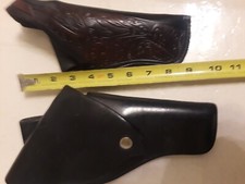 Leather "Classic Old West Styles MAKER Engraved Pistol Holster-AND OTHER 11"