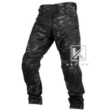 KRYDEX Gun4 Combat Trouser Tactical Pants w/ Knee Pads Army Clothing Black MC