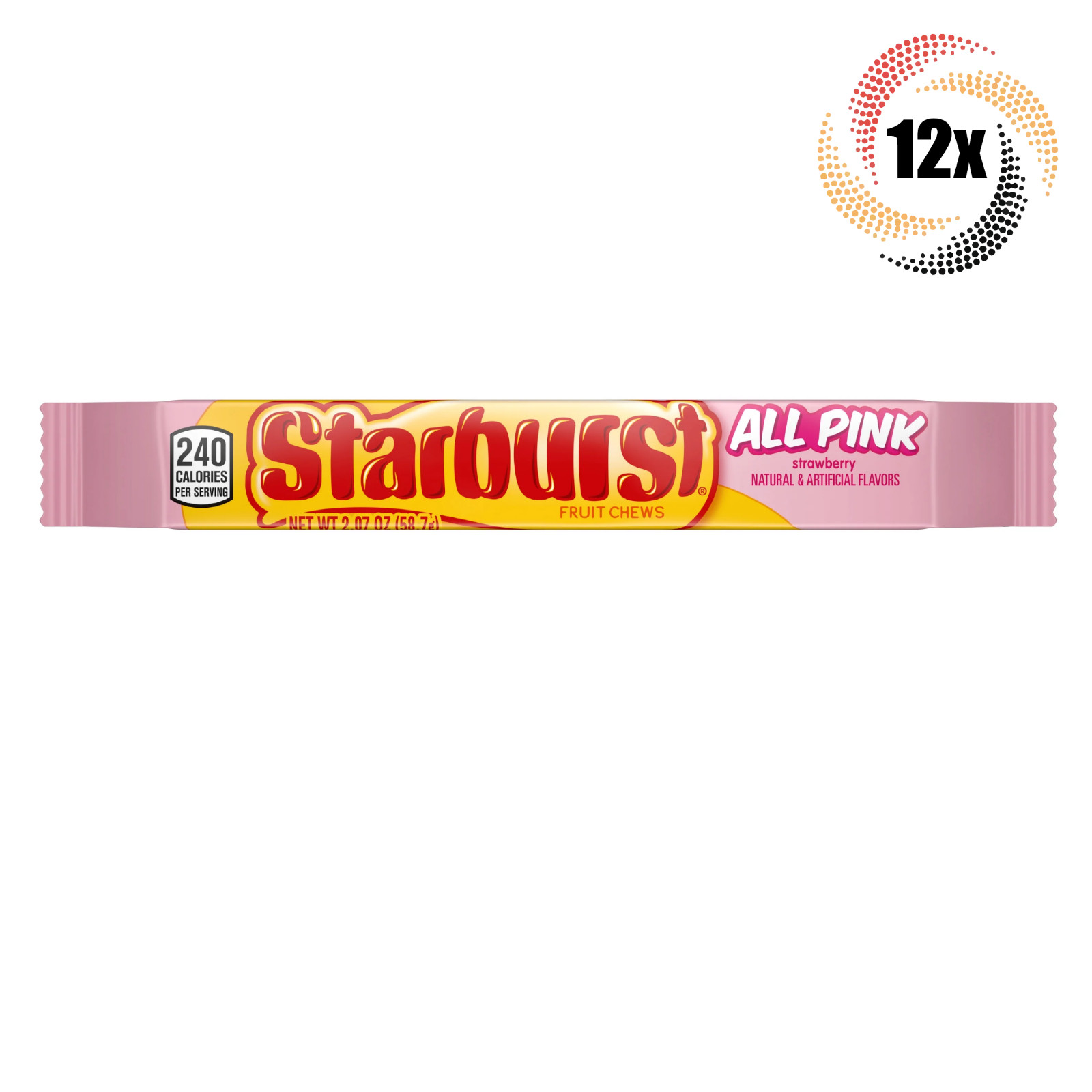 12 упаковок фруктовых жевательных конфет Starburst All Pink со вкусом клубники 207 унции 6290₽
