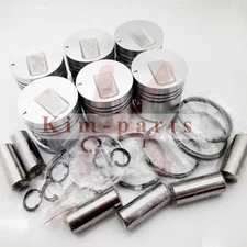6 Sets STD Piston Set (Pin & Clip) W Rings for Mitsubishi S6S Engine Forklift