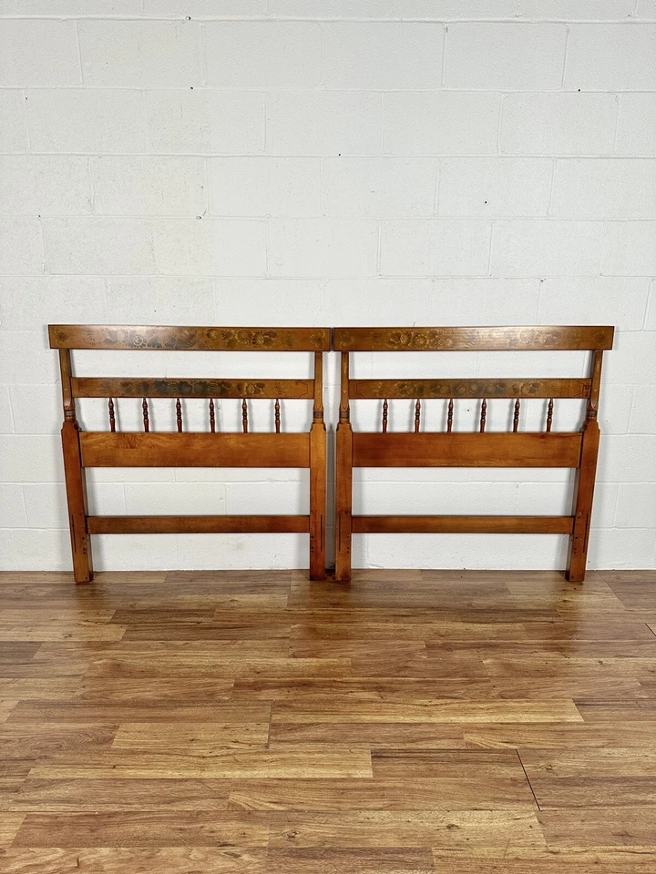 Cabeceros Hitchcock Vintage Doble Estampado Arce Sólido - Par Foto 2 de 4