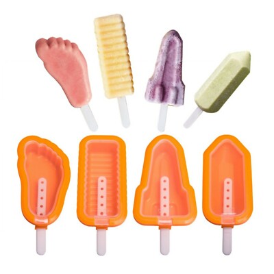 F82C Eisformen Silikon 4 Stück BPA Frei EIS am stiel Formen Popsicle Formen Set
