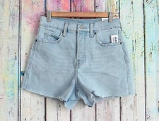 Women's Old Navy Higher High-Waisted Button-Fly Sky-Hi A-Line Cut-Off Jean Short