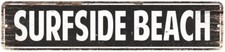 Surfside Beach Vintage Look Personalized Metal Sign Chic 4x18 104180008247