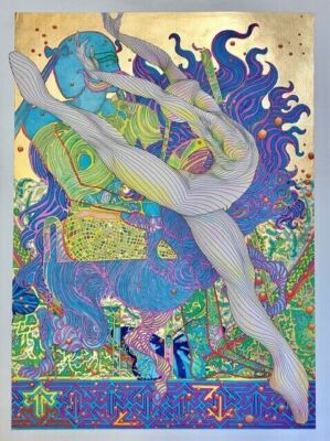 GUILLAUME AZOULAY ''GALINA'' GICLEE ON CANVAS WITH GOLD LEAF H/S & NUMBERED COA