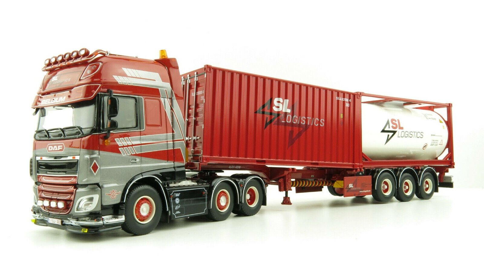 Tekno 81829 DAF XF Euro 6 6x2 Truck Trailer 2x 20ft Container - SL Logistic 1:50