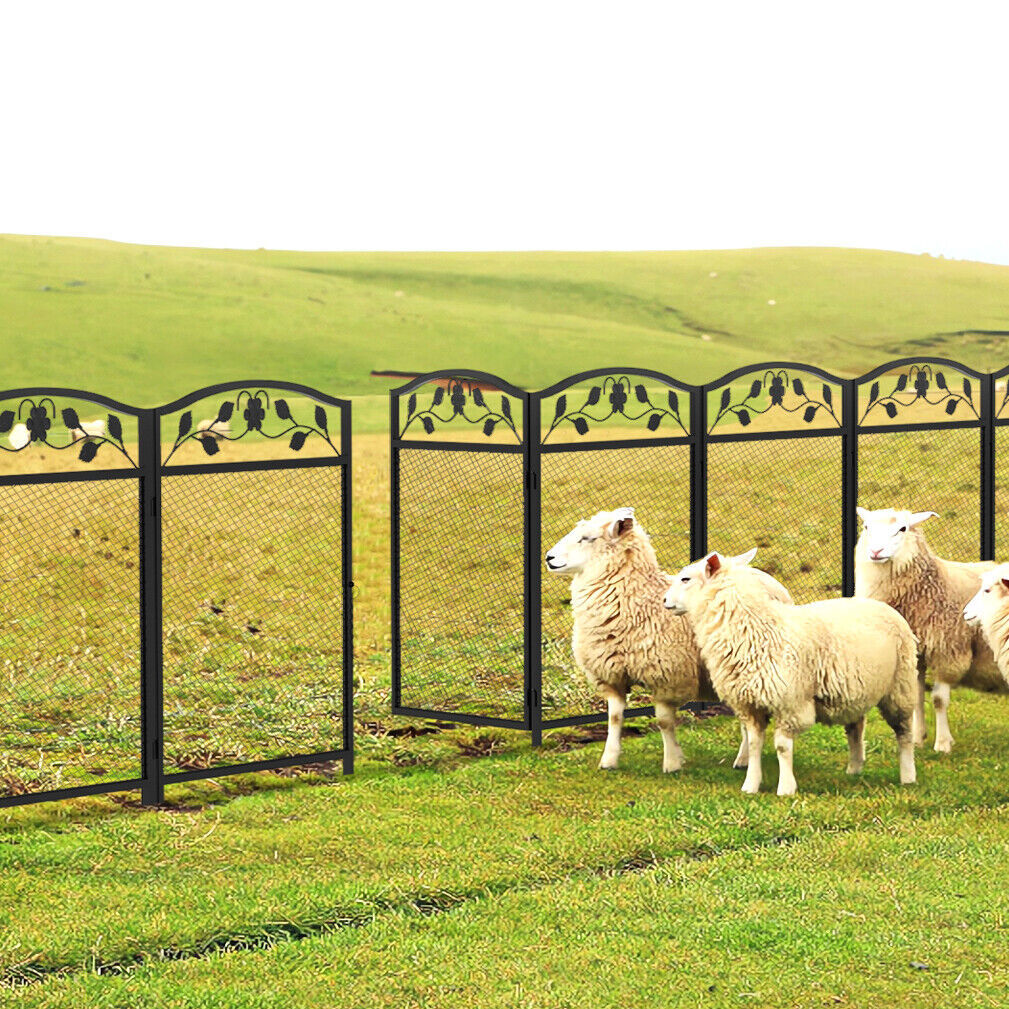5PCS Outdoor Fence Panels Farm Gate Door Fences Sheep Chicken Dogs Pens