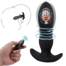 Men Telescopic Anal Plug Thrusting Vibrator Prostate Massager Dildo Remote