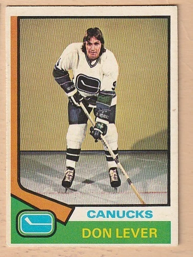 HOCKEY CARD NHL 1974-75 DON LEVER VANCOUVER CANUCKS  OPC  #94