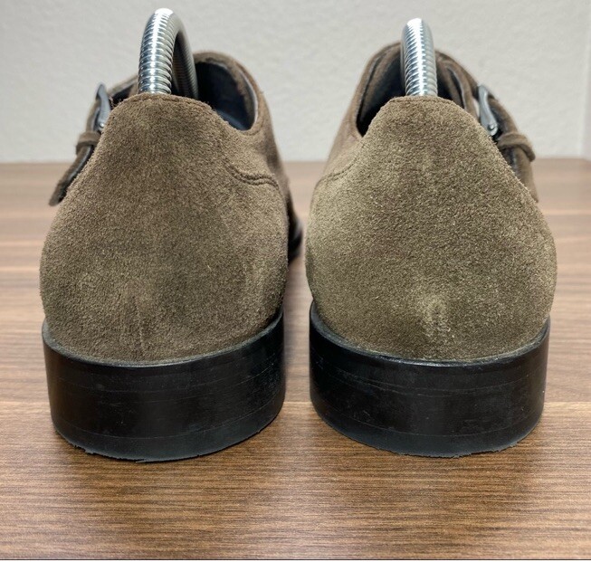 John Varvatos Made in ITALY Brown Suede Double Buckle Monk display picture 2