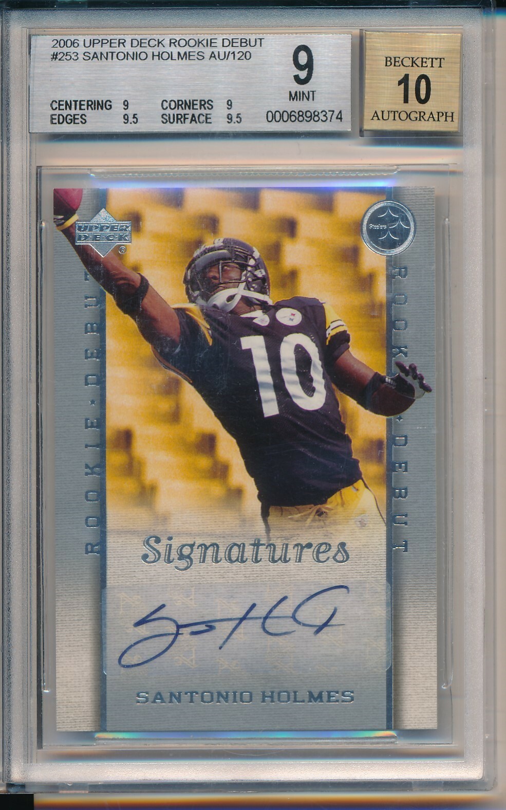 Santonio Holmes Upper Deck Rookie Debut #253 Autograph