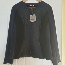 Rrp £199 Persona Ladies Navy Blue Jacket Smart Long Sleeves Uk 14 Us 10 Fr 44 