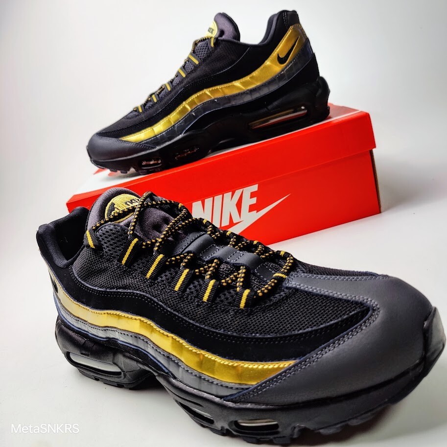 Nike Air Max 95 PRM US 15 Men's Black Gold Grey Anthracite Retro  538416 007 New thumbnail 12