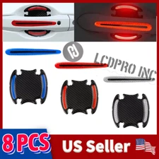 Reflective Car Door Handle 8x Safety Strip Protective Film Sticker Warning Decal